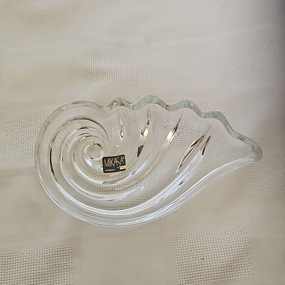 Mikasa Clear Crystal Sea Shell Shape Small Tray 7"-4" - Picture 10 of 16
